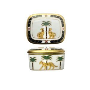 Christian Dior "Casablanca" Porcelain Rectangle Trinket Box & Lid 3 1/8"